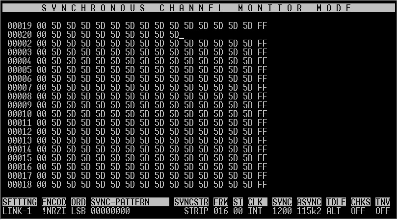 Screenshot of the SyncMate-MKII monitor-mode output.